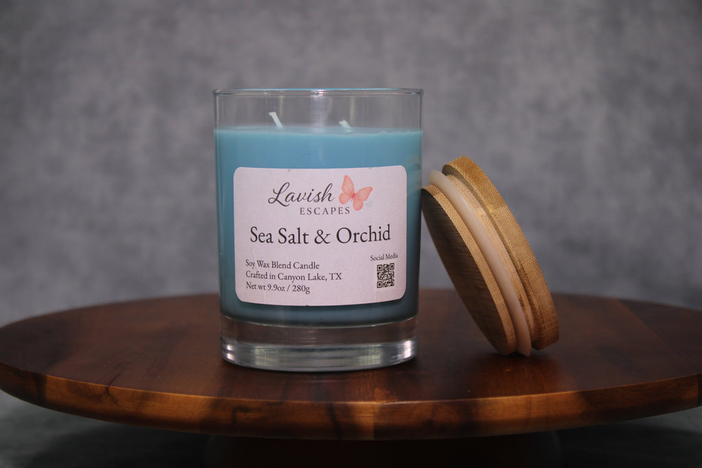 Sea Salt & Orchid Candle | Coastal Floral | Hand-Poured Texas
