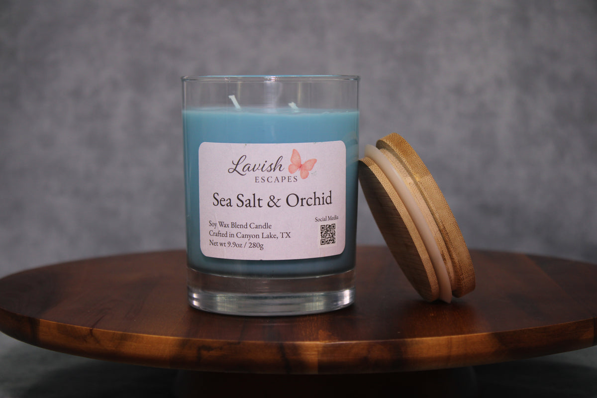 Sea Salt & Orchid Candle | Coastal Floral | Hand-Poured Texas