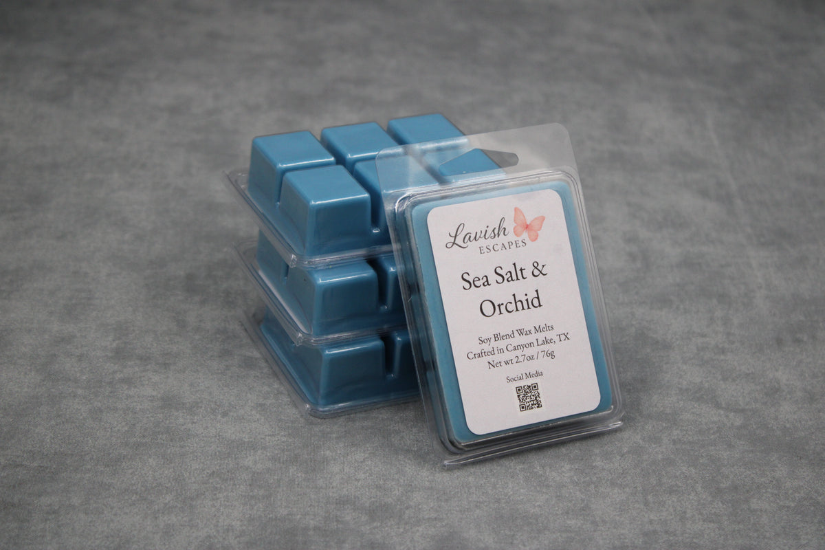 Sea Salt & Orchid Wax Melts | Soy-Based | Coastal Scent | Lavish Escapes