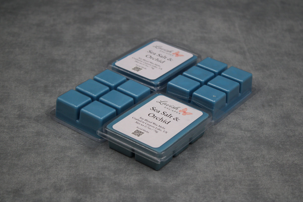 Sea Salt & Orchid Wax Melts | Soy-Based | Coastal Scent | Lavish Escapes