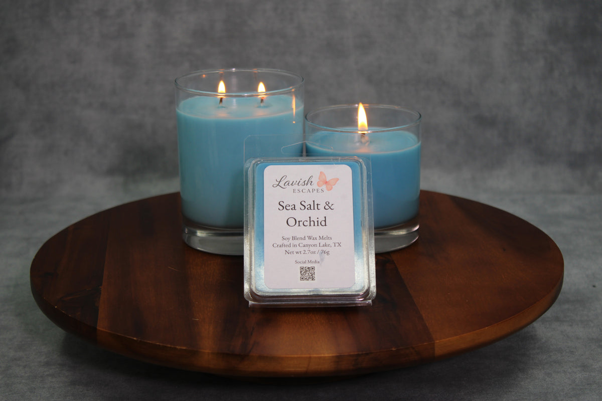 Sea Salt & Orchid Candle | Coastal Floral | Hand-Poured Texas