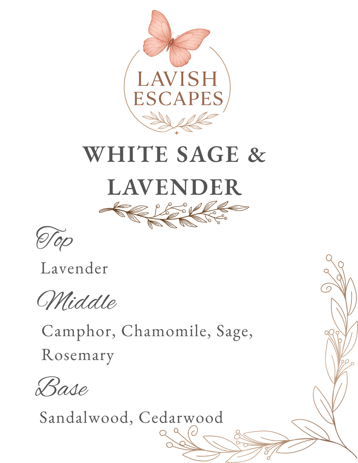 White Sage & Lavender Candle | Herbal Floral | Hand-Poured TX