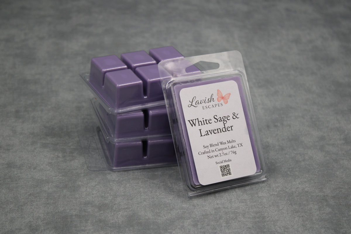 White Sage & Lavender Soy Wax Melts | Calming Aromatherapy, Handcrafted in Texas