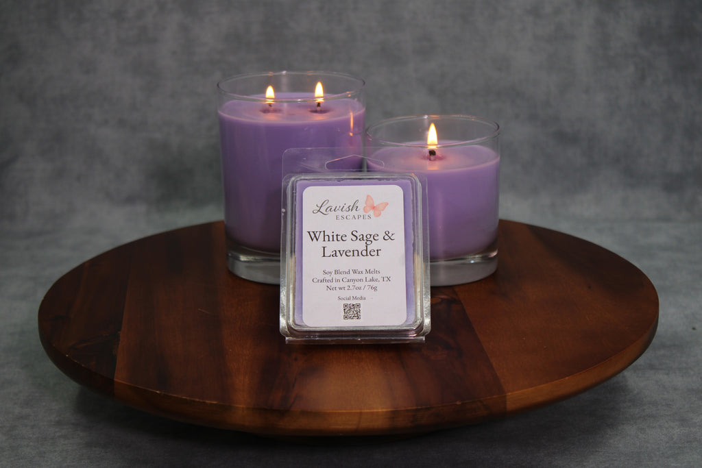 White Sage & Lavender Candle | Herbal Floral | Hand-Poured TX