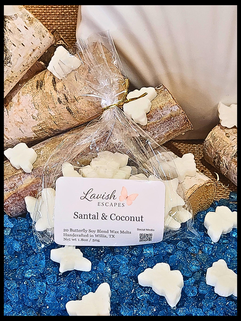 Santal & Coconut Butterfly Wax Melts – Lavish Escapes | Set of 20 | Luxury Soy Blend