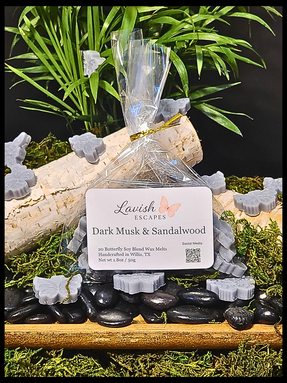 Butterfly Wax Melts: Dark Musk & Sandalwood Scent - Black Sea Inspired