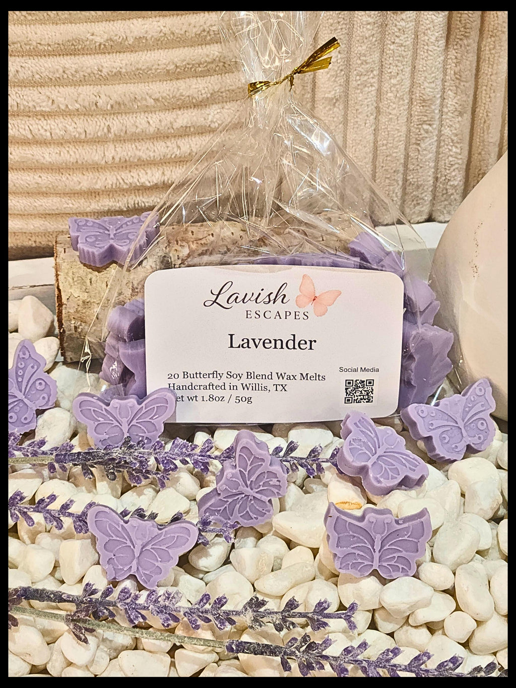Lavender Butterfly Wax Melts: Calming Aromatherapy Soy Blend