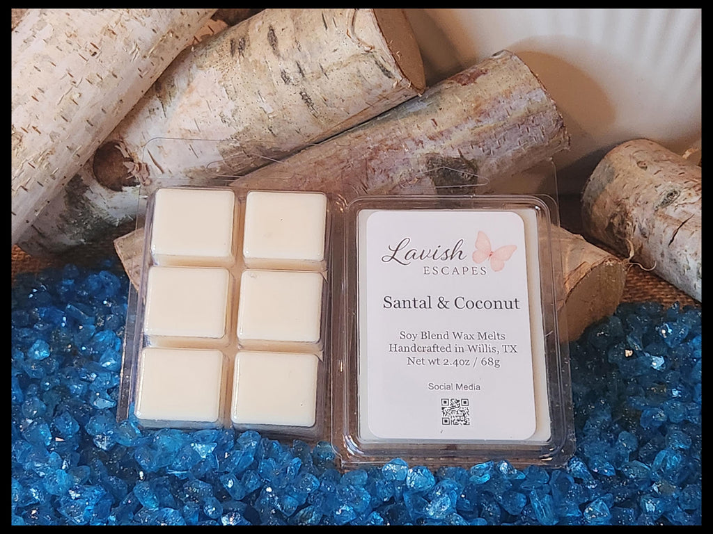 Santal & Coconut Wax Melts | Luxe Tropical Aroma  Handcrafted by Lavish Escapes