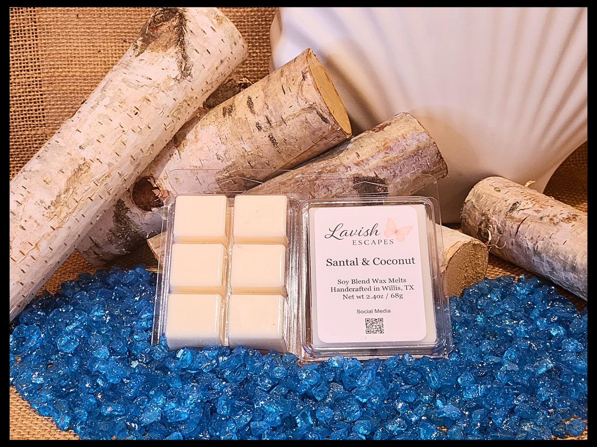 Santal & Coconut Wax Melts | Luxe Tropical Aroma  Handcrafted by Lavish Escapes