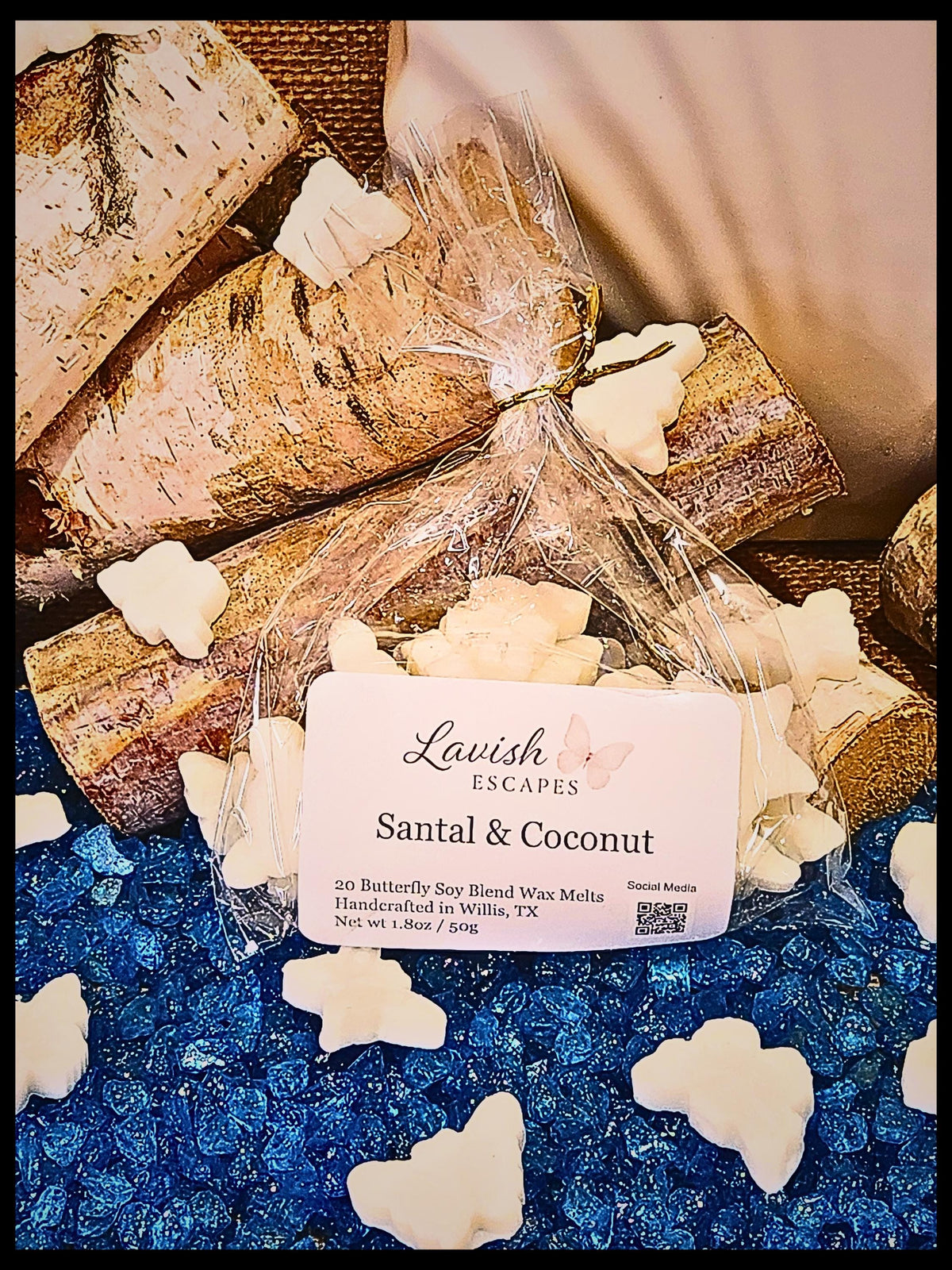 Santal & Coconut Butterfly Wax Melts – Lavish Escapes | Set of 20 | Luxury Soy Blend