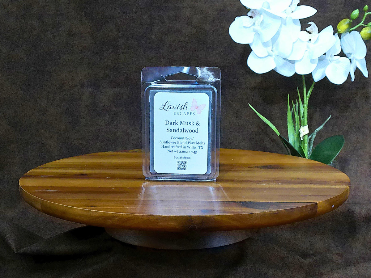 Dark Musk & Sandalwood Wax Melts | Ocean-Inspired Soy Blend, Strong Masculine Scent