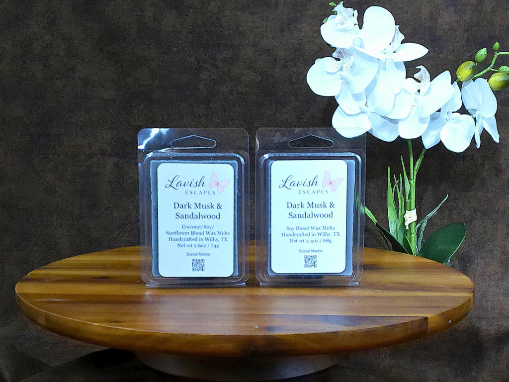 Dark Musk & Sandalwood Wax Melts | Ocean-Inspired Soy Blend, Strong Masculine Scent