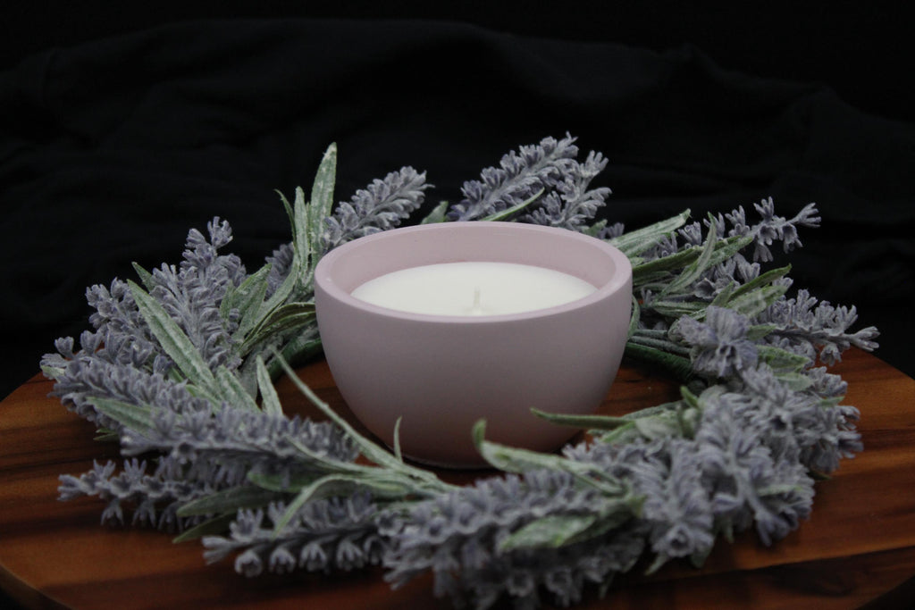 The Endless Bloom | Hand-Painted Concrete Rose Candle, Luxury Home Decor