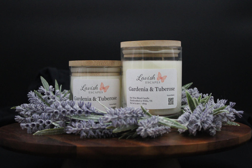 Gardenia & Tuberose Candle | Reusable Bar Glass, Elegant Floral Fragrance