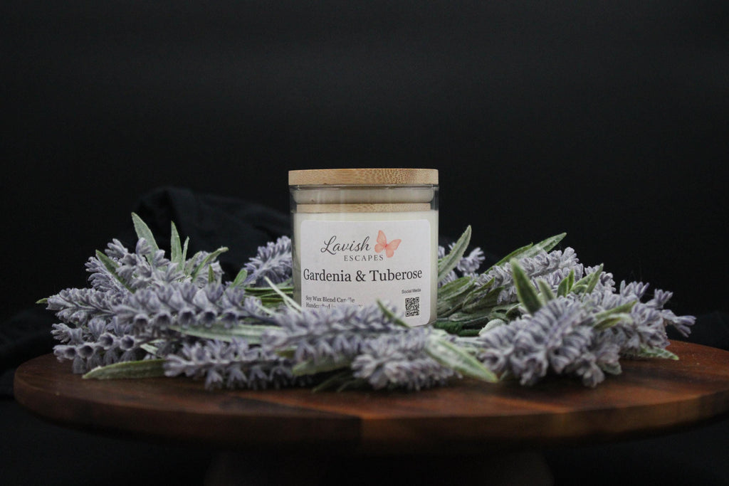 Gardenia & Tuberose Candle | Reusable Bar Glass, Elegant Floral Fragrance