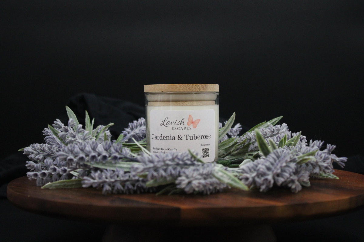 Gardenia & Tuberose Candle | Reusable Bar Glass, Elegant Floral Fragrance