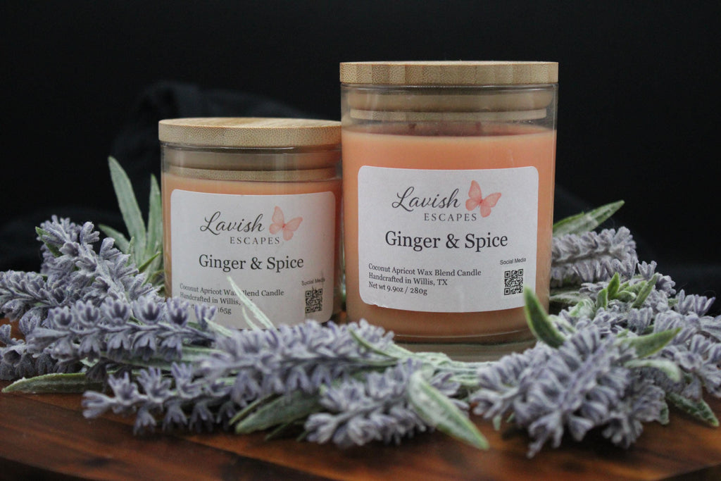 Ginger & Spice Luxury Coconut Apricot Wax Candle | Warm, Cozy, and Comforting Autumn Scent