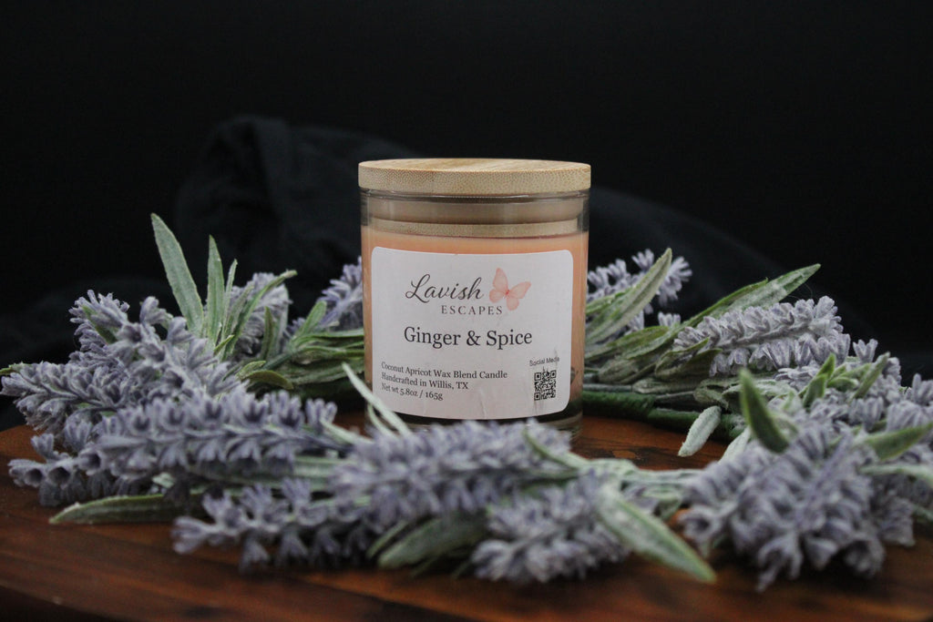 Ginger & Spice Luxury Coconut Apricot Wax Candle | Warm, Cozy, and Comforting Autumn Scent