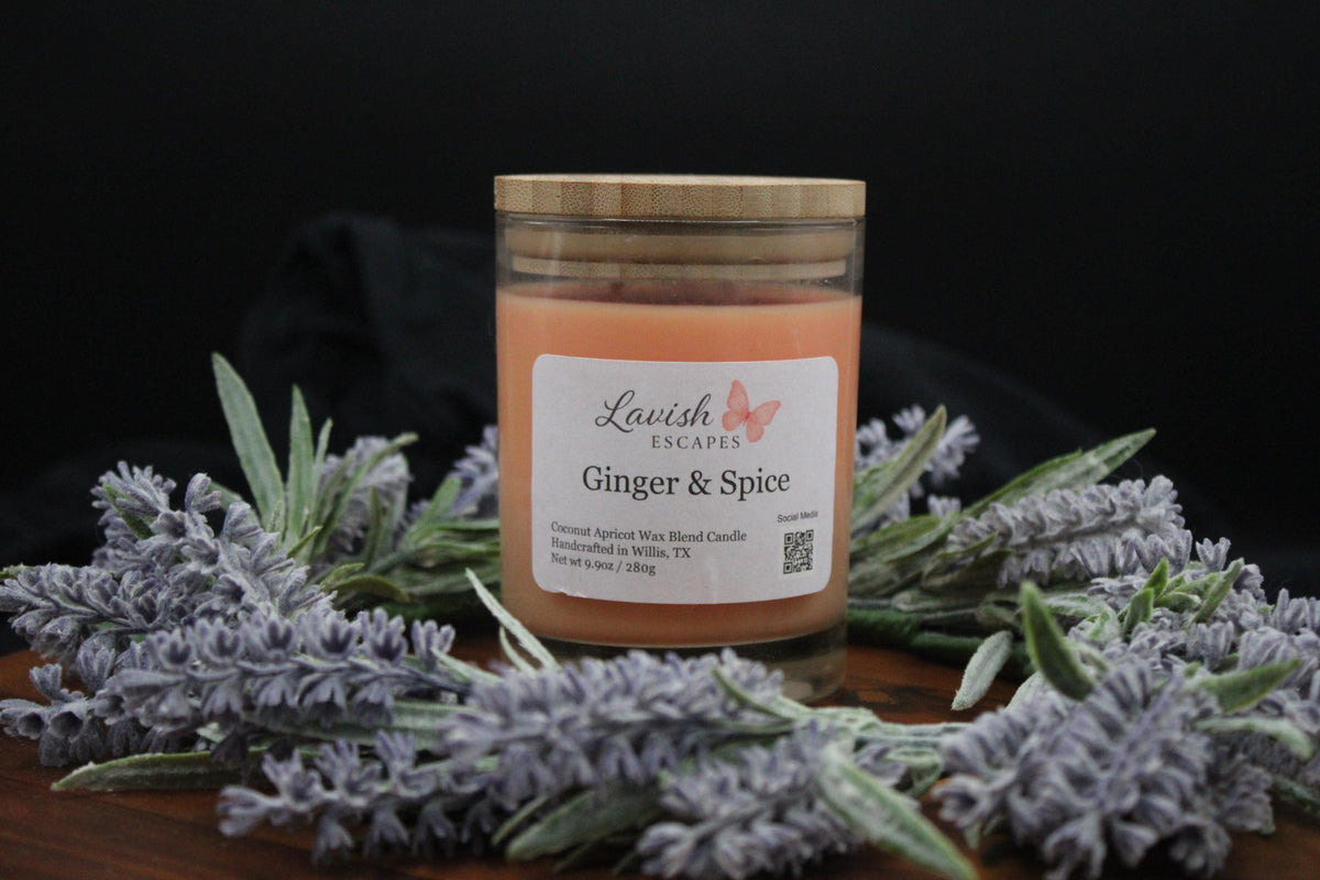 Ginger & Spice Luxury Coconut Apricot Wax Candle | Warm, Cozy, and Comforting Autumn Scent