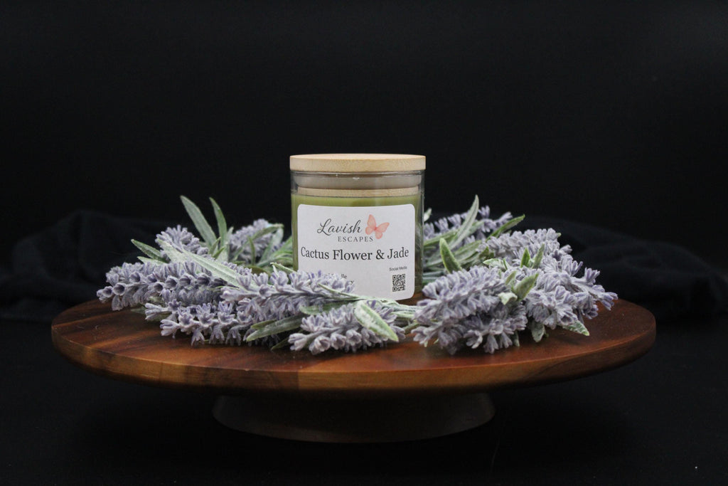 Cactus Flower & Jade Candle | Reusable Bar Glass, Fresh Floral Fragrance