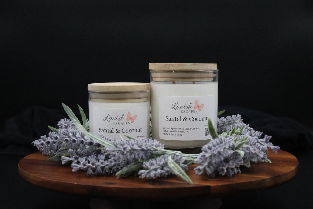 Santal & Coconut Luxury Candle | Handcrafted by Lavish Escapes