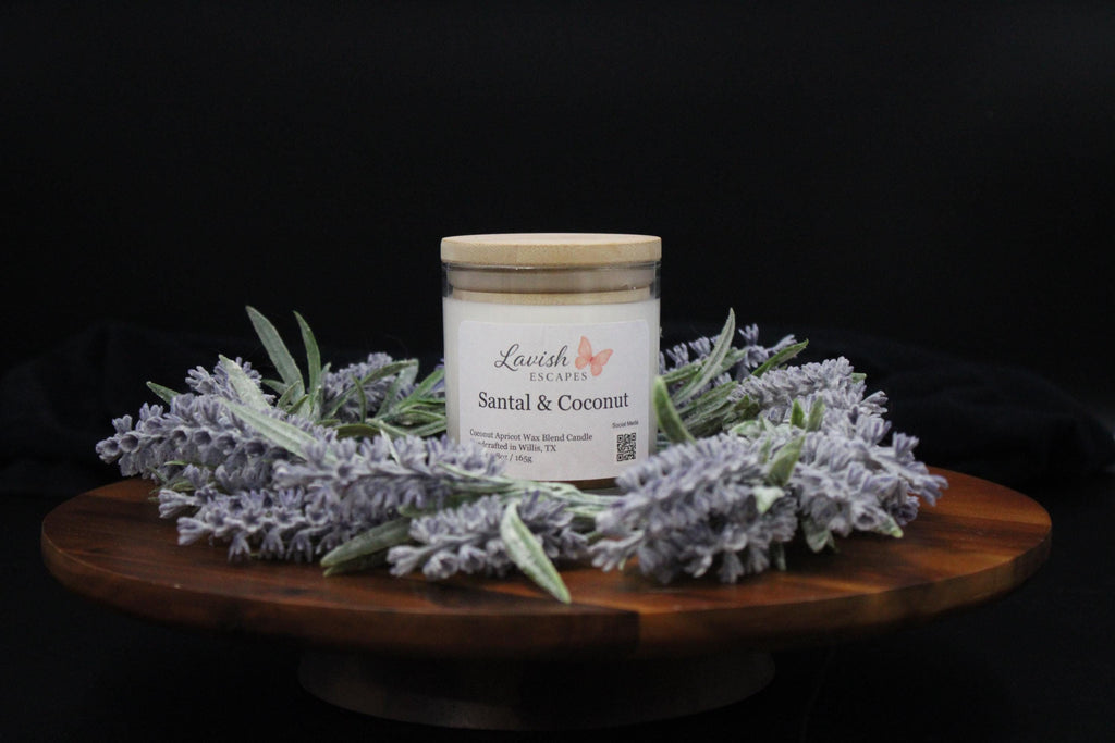 Santal & Coconut Luxury Candle | Handcrafted by Lavish Escapes