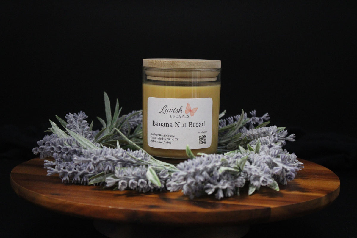 Banana Nut Bread Candle | Reusable Glass, Hand-Poured Fall Candle, Cozy Gourmand Gift