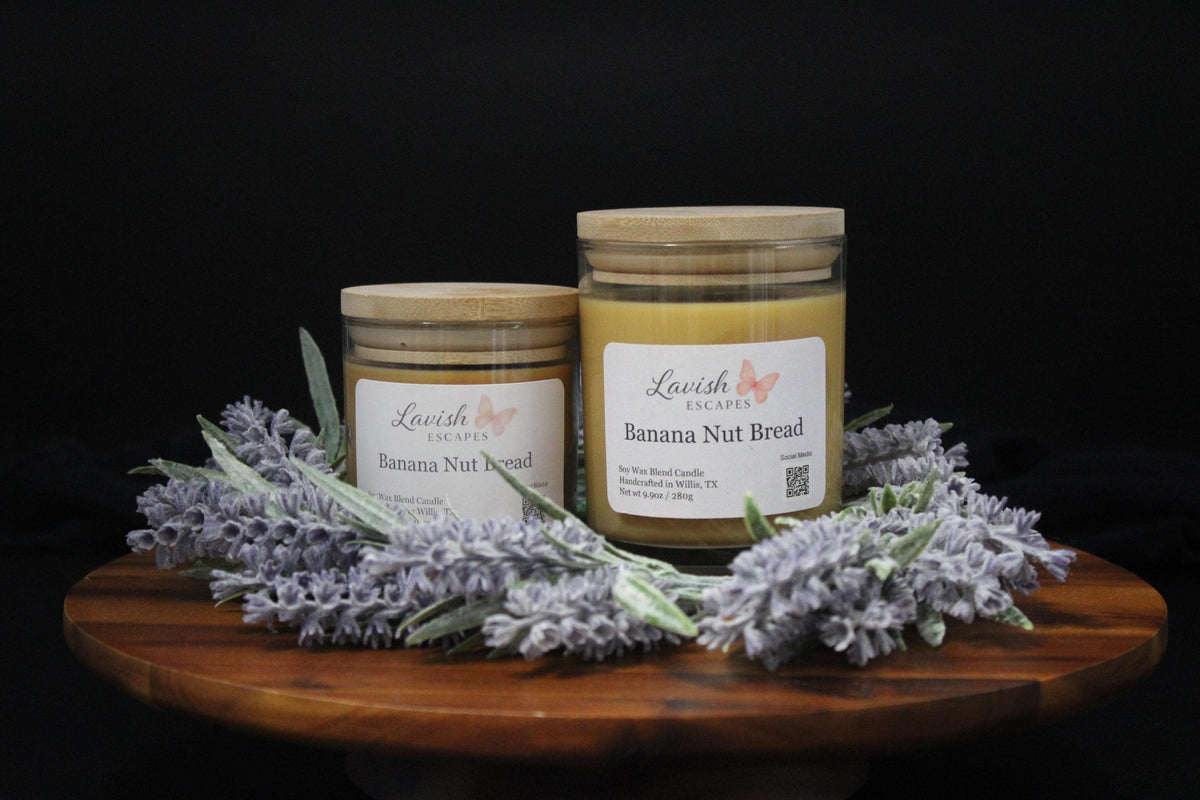 Banana Nut Bread Candle | Reusable Glass, Hand-Poured Fall Candle, Cozy Gourmand Gift