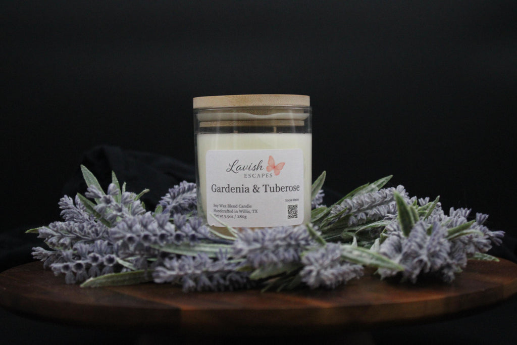 Gardenia & Tuberose Candle | Reusable Bar Glass, Elegant Floral Fragrance