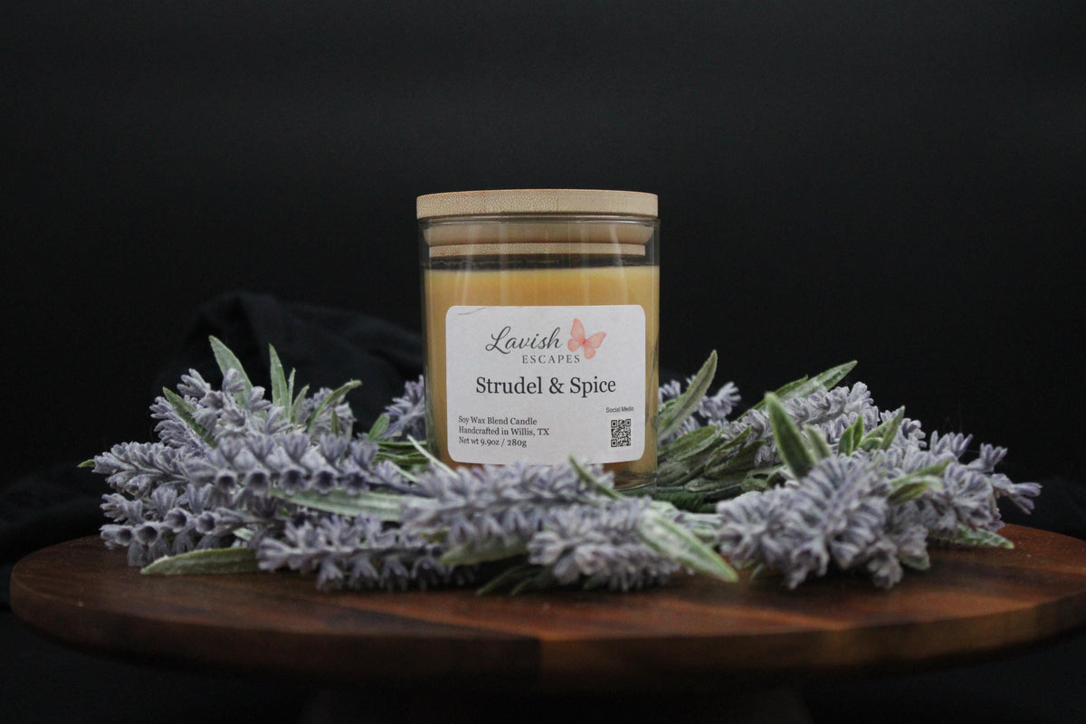 Strudel & Spice Candle | Reusable Bar Glass, Warm Bakery Fragrance