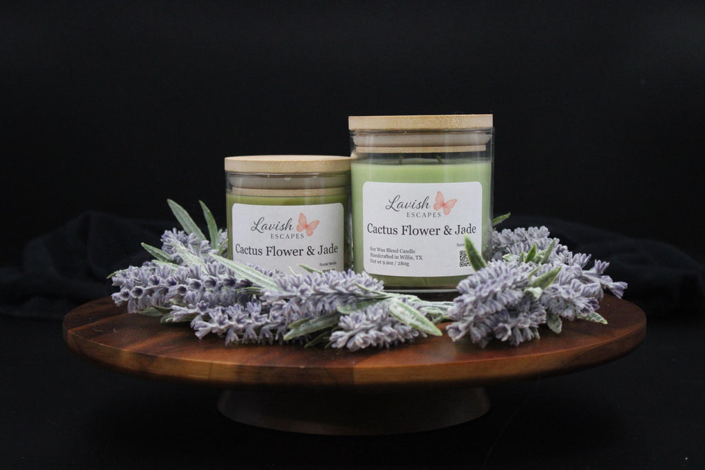 Cactus Flower & Jade Candle | Reusable Bar Glass, Fresh Floral Fragrance