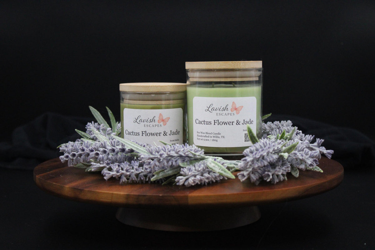 Cactus Flower & Jade Candle | Reusable Bar Glass, Fresh Floral Fragrance