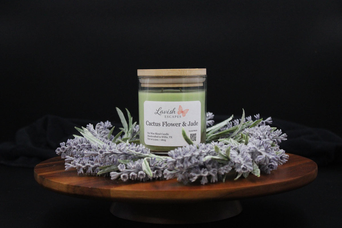 Cactus Flower & Jade Candle | Reusable Bar Glass, Fresh Floral Fragrance