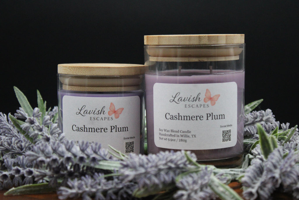 Cashmere Plum Candle | Reusable Bar Glass, Plum Black Cherry Amber