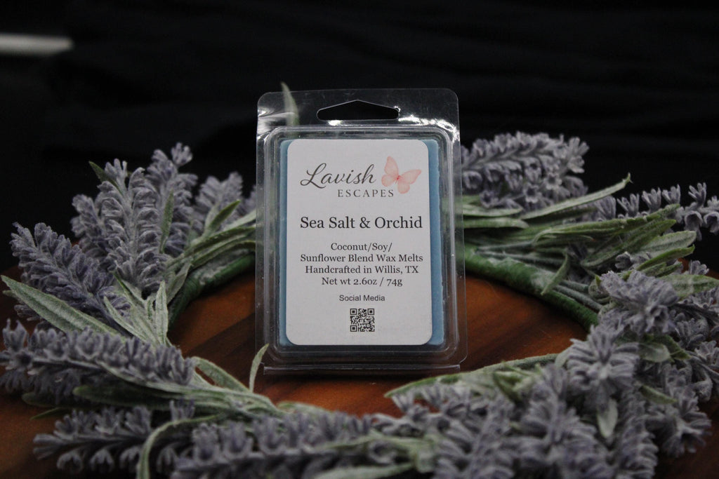 Sea Salt & Orchid Wax Melts | Soy-Based | Coastal Scent | Lavish Escapes