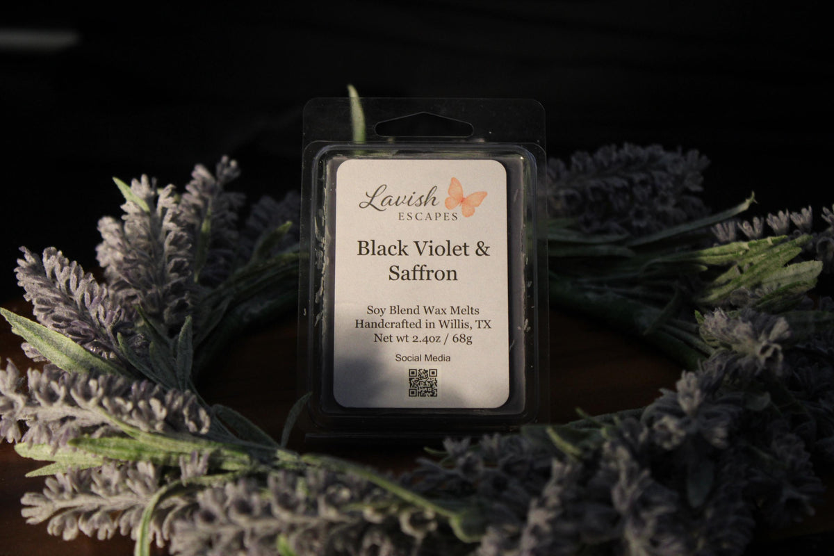 Black Violet & Saffron Wax Melts | Strong Floral Aroma, Soy Blend