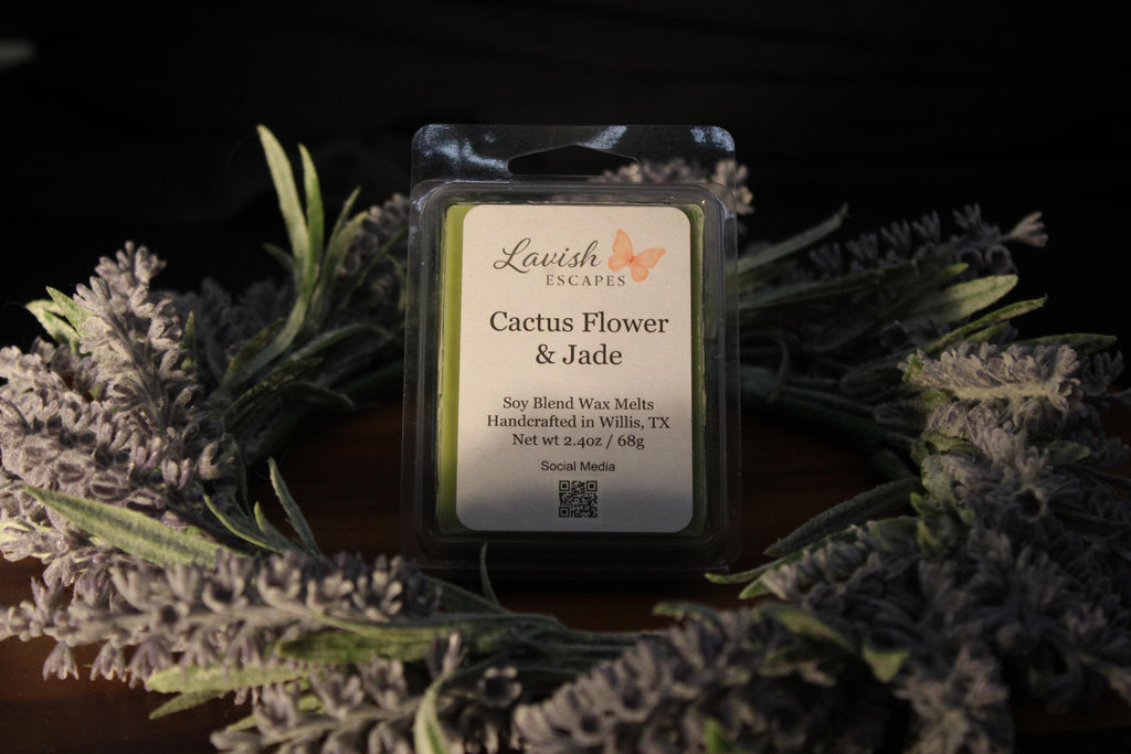 Cactus Flower & Jade Wax Melts | Strong Floral Aroma, Soy Blend