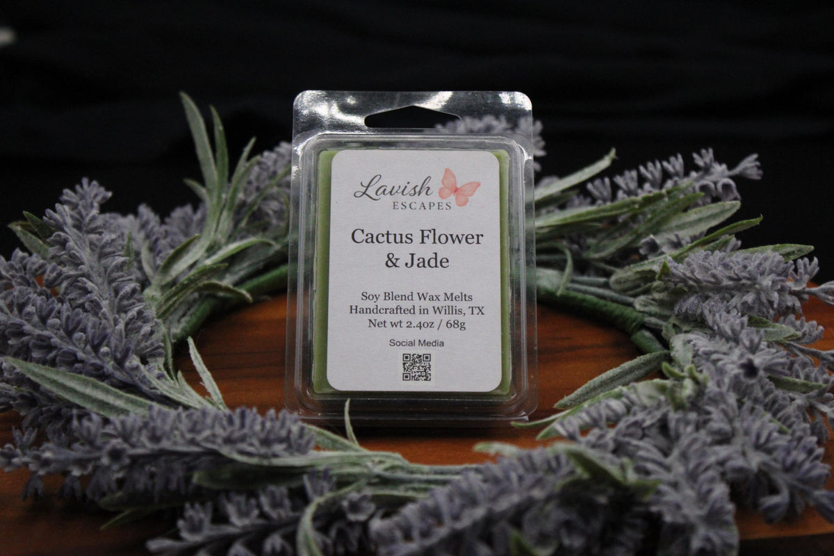 Cactus Flower & Jade Wax Melts | Strong Floral Aroma, Soy Blend