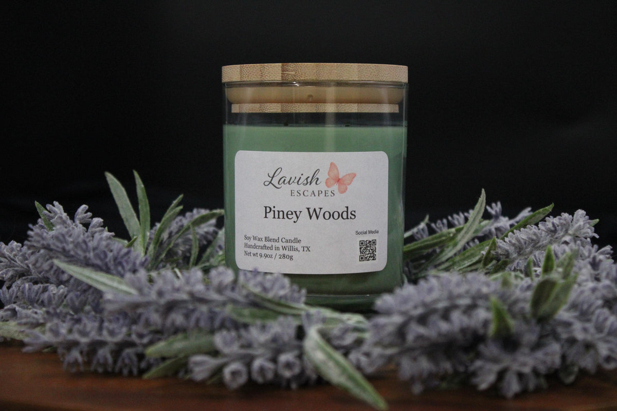 Piney Woods Candle | Reusable Bar Glass, Fresh Foresty Fragrance