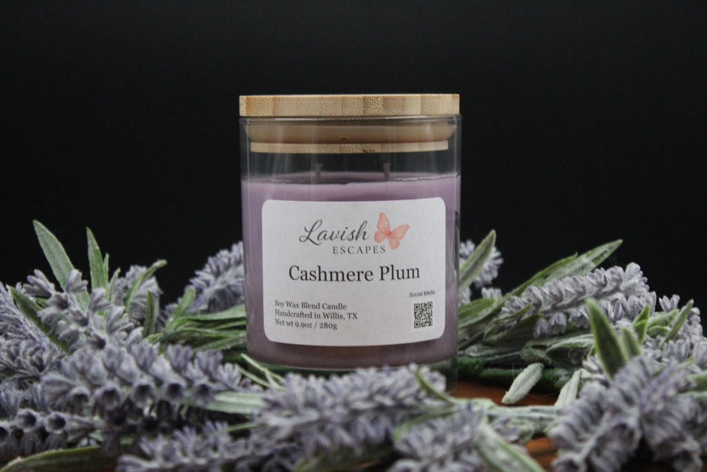 Cashmere Plum Candle | Reusable Bar Glass, Plum Black Cherry Amber