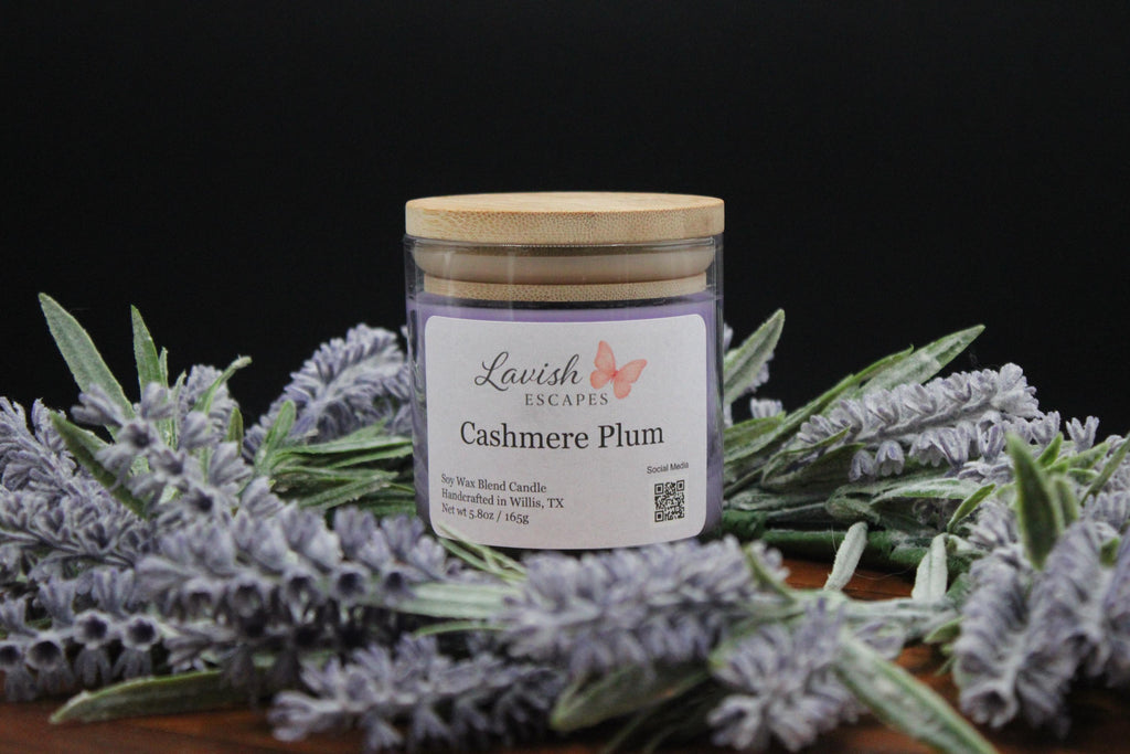 Cashmere Plum Candle | Reusable Bar Glass, Plum Black Cherry Amber
