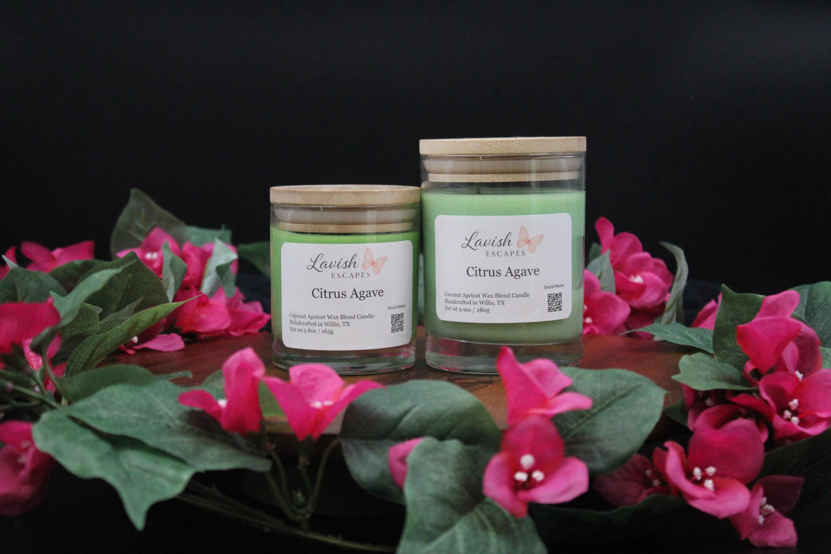 Citrus Agave Candle | Bright Citrus Scent | Hand-Poured Glass Jar