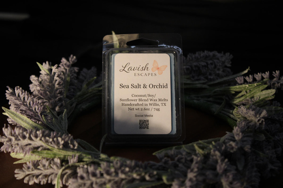 Sea Salt & Orchid Wax Melts | Soy-Based | Coastal Scent | Lavish Escapes