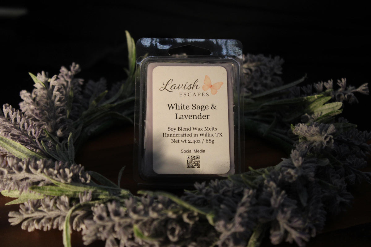 White Sage & Lavender Soy Wax Melts | Calming Aromatherapy, Handcrafted in Texas