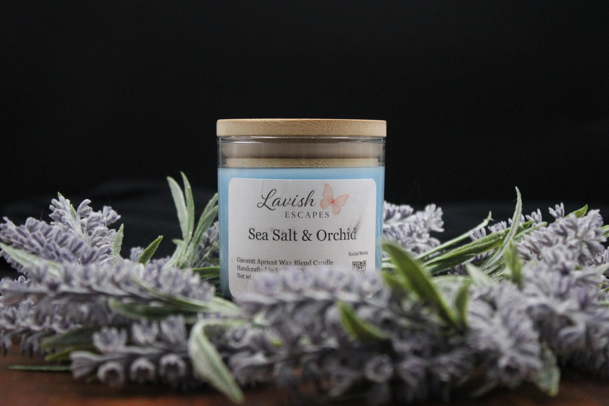 Sea Salt & Orchid Candle | Coastal Floral | Hand-Poured Texas