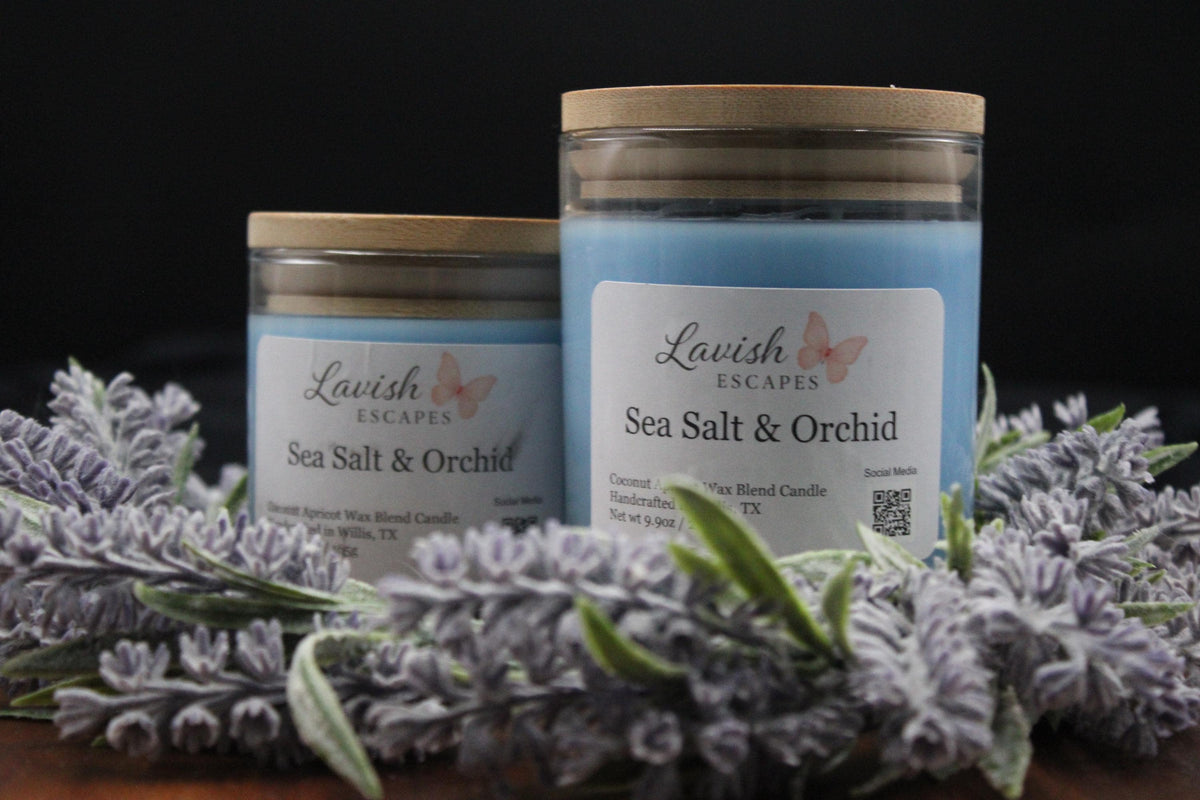 Sea Salt & Orchid Candle | Coastal Floral | Hand-Poured Texas