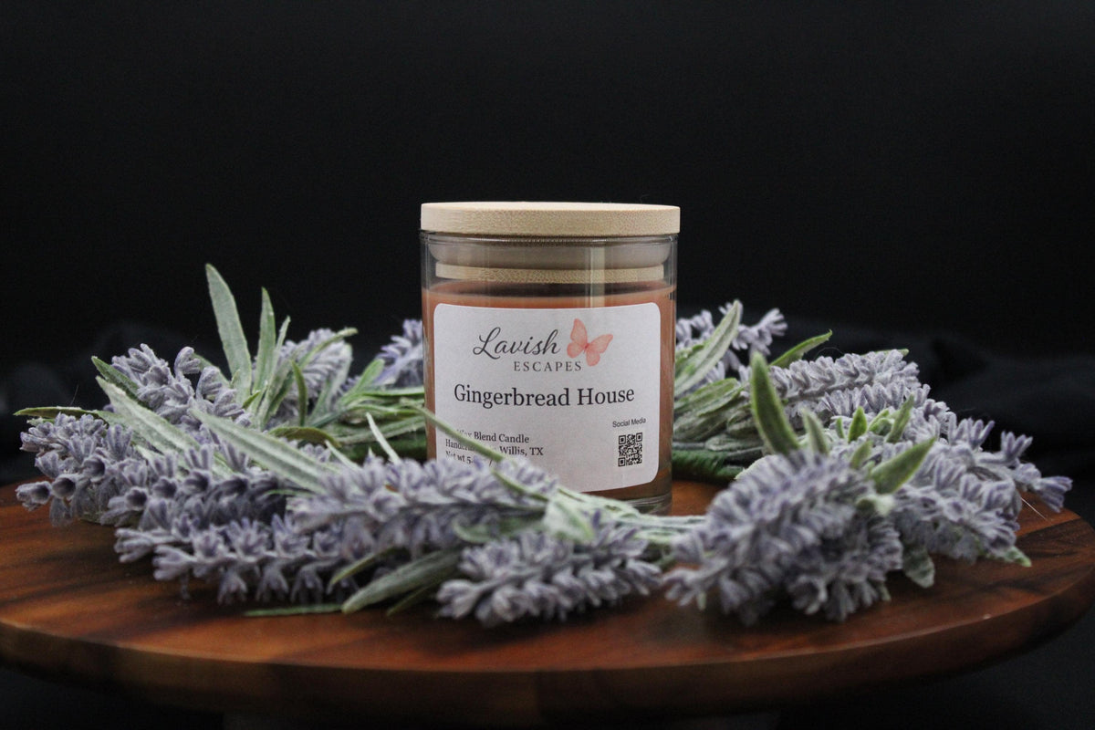 Gingerbread House Candle | Reusable Glass Jar, Warm Spice Fragrance, Hand-Poured Holiday Candle | Christmas Gift