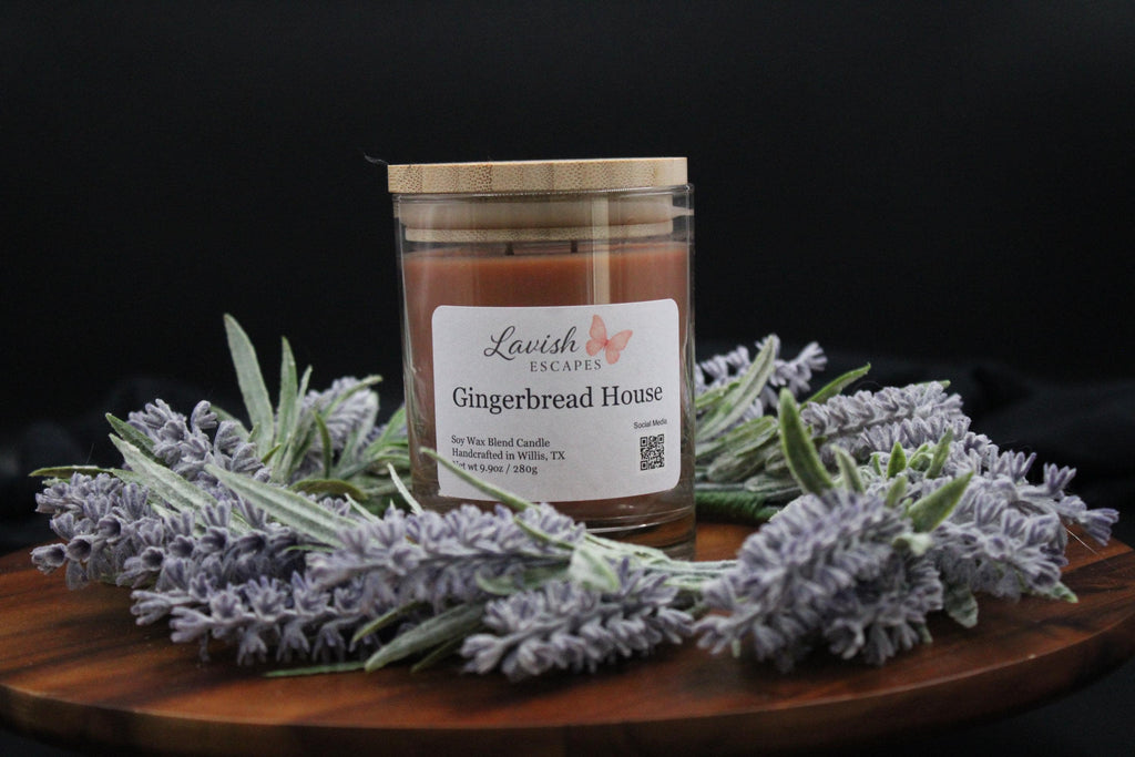 Gingerbread House Candle | Reusable Glass Jar, Warm Spice Fragrance, Hand-Poured Holiday Candle | Christmas Gift